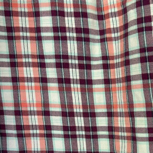 Le Tigre plaid button up collared shirt preppy causal classic multicolor shirt L - Picture 10 of 13